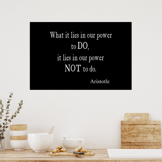  Aristoteles Power Inspirerend Quote Poster (Keuken)