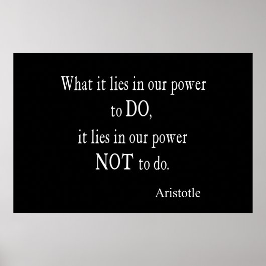  Aristoteles Power Inspirerend Quote Poster (Voorkant)