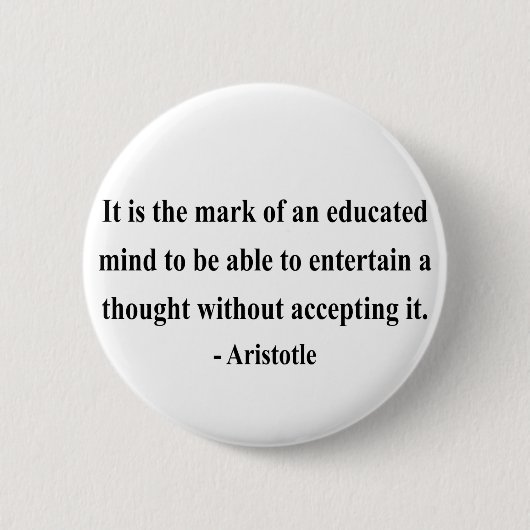 Aristoteles Quote 1a Ronde Button 5,7 Cm (Voorkant)