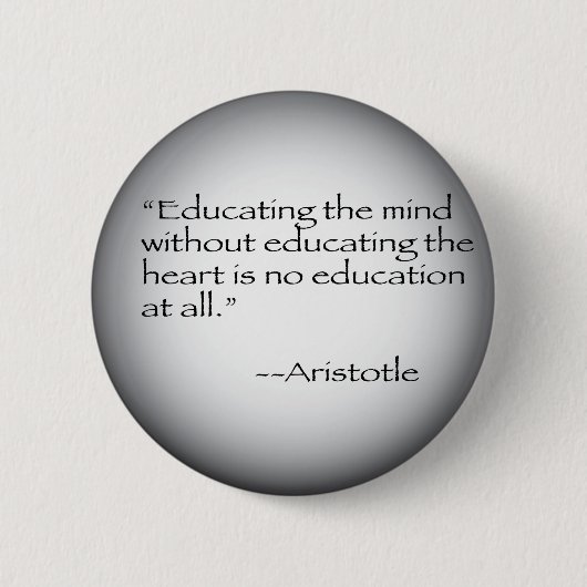 Aristoteles Quote Ronde Button 5,7 Cm (Voorkant)
