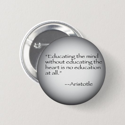 Aristoteles Quote Ronde Button 5,7 Cm (Voorkant /achterkant)