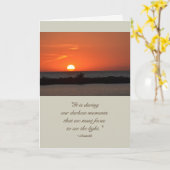 Aristoteles Quote Sunset Sympathy Card Kaart (Gele Bloem)