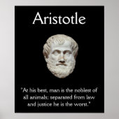 Aristoteles - Quote voor recht en recht Poster (Voorkant)
