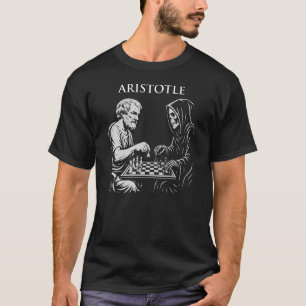 Aristoteles speelt schaak tegen de grimmige maaier t-shirt
