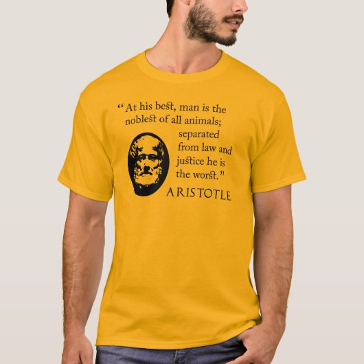 Aristoteles t-shirt citaat, man (Voorkant)