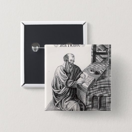 Aristoteles Vierkante Button 5,1 Cm (Voorkant /achterkant)