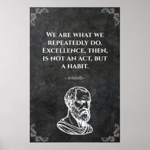 Aristoteles wijs citaat. Wijsheid Poster