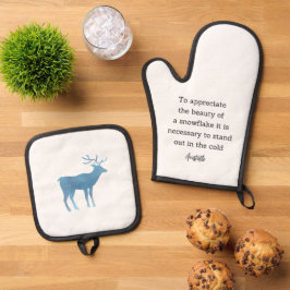 Aristoteles Winter Citaten Decoratie Voor Thuis Ovenwant & Pannenlap Set