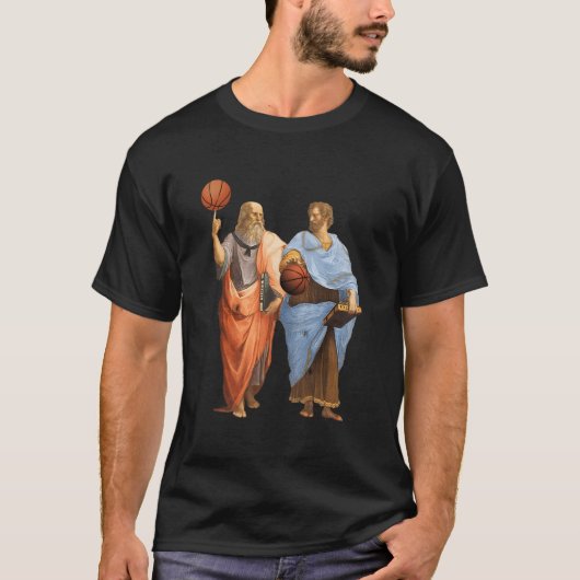 Aristotle And Plato With Basketballs Philosophy Ma T-shirt (Voorkant)