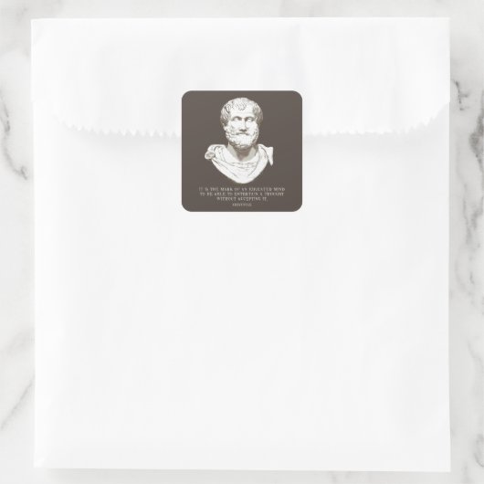 Aristotle Educate Mind Vierkante Sticker (Tas)