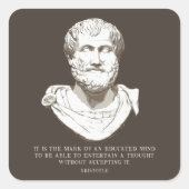 Aristotle Educate Mind Vierkante Sticker (Voorkant)