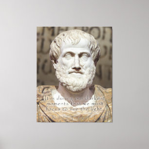 ARISTOTLE QUOTE FOCUS - MARBLE STONE BUST CANVAS AFDRUK