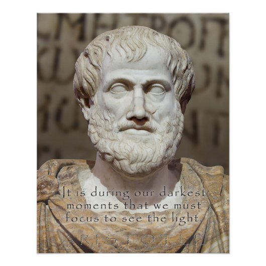 ARISTOTLE QUOTE FOCUS - MARBLE STONE BUST PERFECT POSTER (Voorkant)