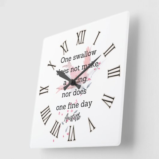 Aristotle Spring Quote Decor For Home  Vierkante Klok (Hoek)