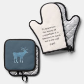 Aristotle Winter Quote Decor For Home Ovenwant & Pannenlap Set (Voorkant / Achterkant)