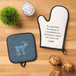 Aristotle Winter Quote Decor For Home Ovenwant & Pannenlap Set