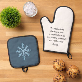 Aristotle Winter Quote Decor For Home Ovenwant & Pannenlap Set