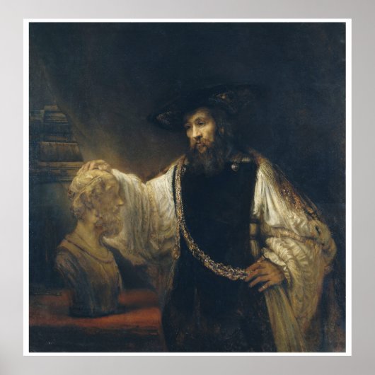 Aristotle With A Bust Of Homer by Rembrandt Poster (Voorkant)