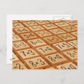 Arithmetisch. Vermenigvuldigingstijden van hout Briefkaart (Voorkant / Achterkant)