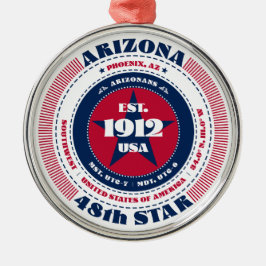 Arizona 48e staat kerstversiering metalen ornament