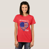 Arizona 4th Fireworks Heart Flag Red T shirt (Voorkant volledig)