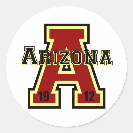 Arizona 'A' Red Ronde Sticker (Voorkant)