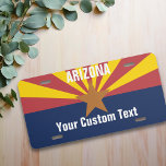 Arizona Aangepaste gepersonaliseerde Vlag Ster Nummerplaat<br><div class="desc">Dit ontwerp kan op het gebied worden gepersonaliseerd dat door de foto en/of tekst te veranderen wordt verstrekt. Of het kan worden aangepast door de klik te kiezen om verdere optie aan te passen en de kleur van de achtergrond te schrappen of te veranderen, tekst toe te voegen, de tekstkleur...</div>