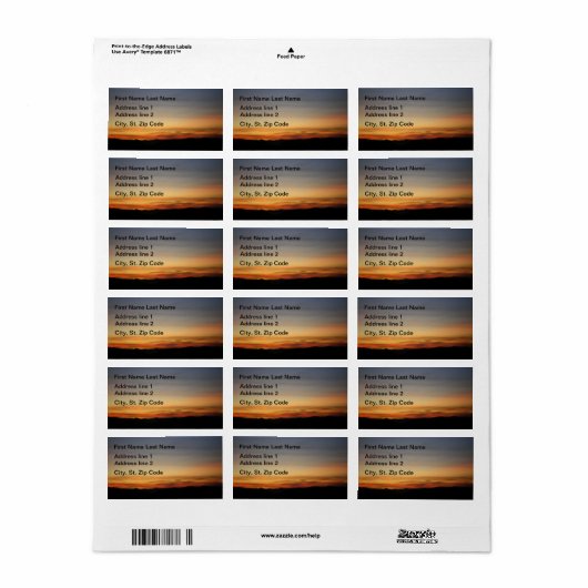 Arizona Adresetiketten Etiket (Full Sheet)