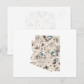 Arizona Afbeelding Map Antiek Arizonan Chart Briefkaart (Voorkant / Achterkant)