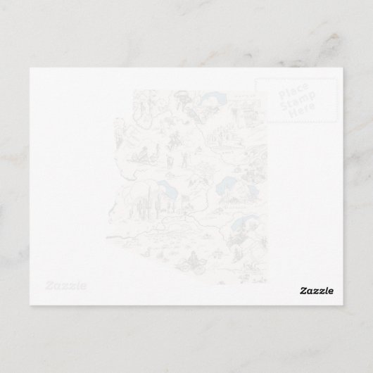 Arizona Afbeelding Map Antiek Arizonan Chart Briefkaart (Achterkant)