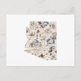 Arizona Afbeelding Map Antiek Arizonan Chart Briefkaart