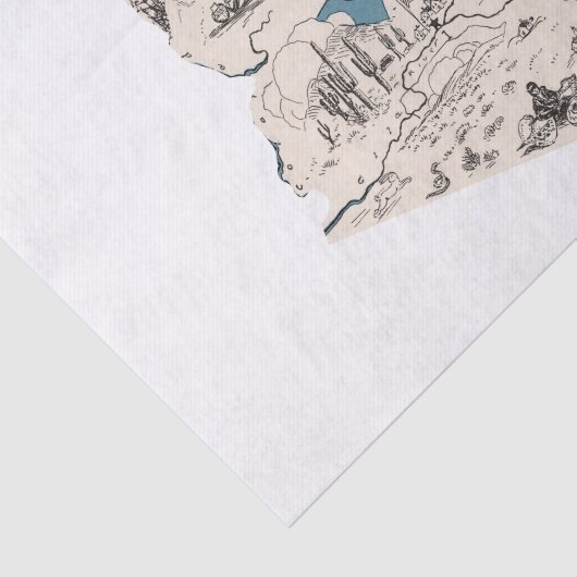 Arizona Afbeelding Map Tissuepapier (Detail)