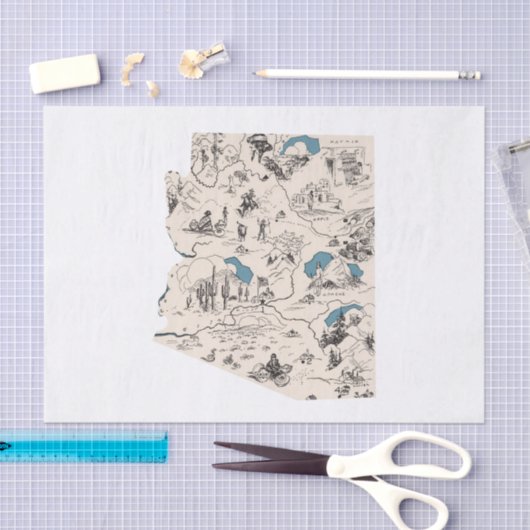 Arizona  Afbeelding Map Tissuepapier (Craft)