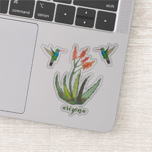 ARIZONA Aloe Vera Succulent Hummingbird Blooms Sticker