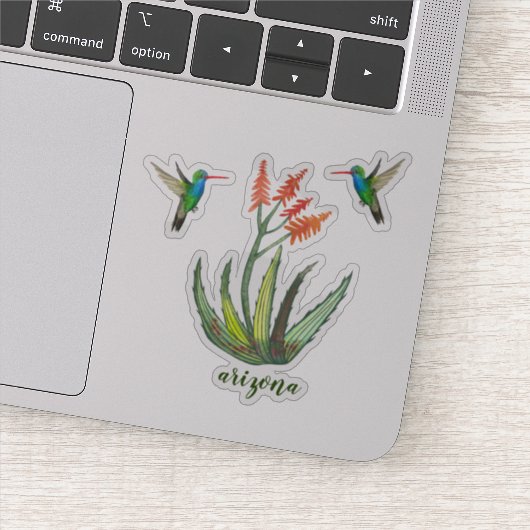 ARIZONA Aloe Vera Succulent Hummingbird Blooms Sticker (Detail)