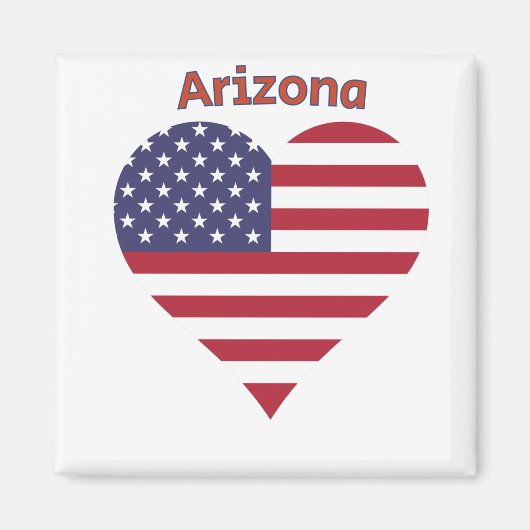 Arizona American Flag Heart Magneet (Voorkant)