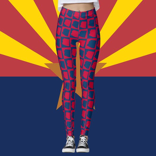 Arizona Amerikaanse staat rood en blauw patroon Leggings