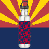 Arizona Amerikaanse staat rood en blauw patroon Waterfles
