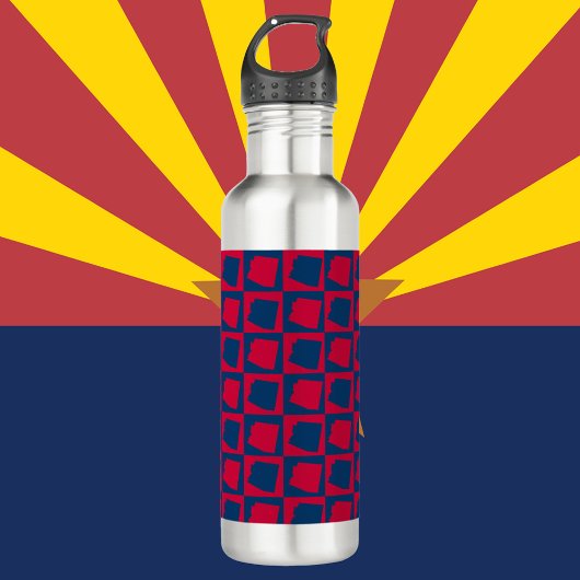 Arizona Amerikaanse staat rood en blauw patroon Waterfles
