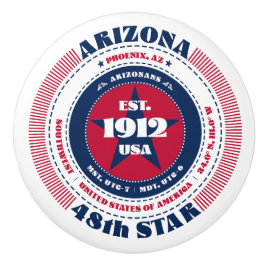 Arizona Amerikaanse staat Rood Wit Blauw Typografi Keramische Knop