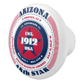 Arizona Amerikaanse staat Rood Wit Blauw Typografi Keramische Knop (Rechts)