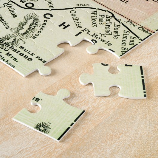 Arizona Antiek Kaart Reizen Staat & Steden Kleurri Legpuzzel (Zijkant)