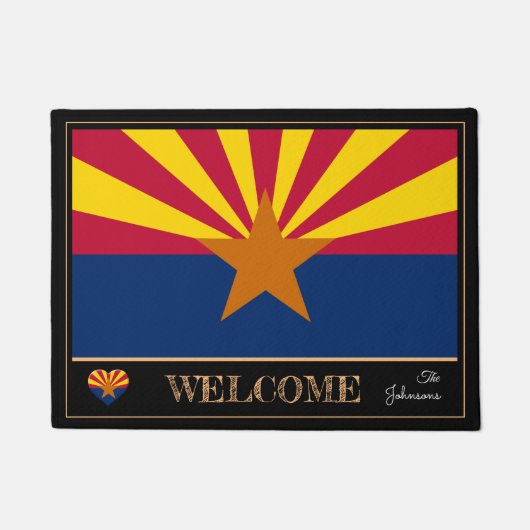 Arizona & Arizona Vlag huis mat/sport Verenigde St Deurmat (Voorkant)