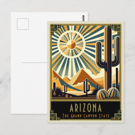 Arizona | Art. Deco Briefkaart (Voorkant / Achterkant)