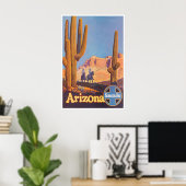 Arizona Art Santa Fe Reisposter Cowboy Print (Thuiskantoor)