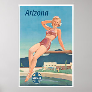 Arizona Art Santa Fe Reisposter Zwembad Poster