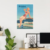Arizona Art Santa Fe Reisposter Zwembad Poster (Thuiskantoor)