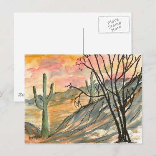 arizona avond zuidwesters landschapskunst briefkaart (Voorkant / Achterkant)