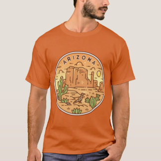 Arizona AZ Geïllustreerde Badge Retro Natuur T-shirt