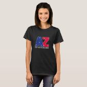 Arizona AZ Retro American Flags Pride T-shirt (Voorkant volledig)